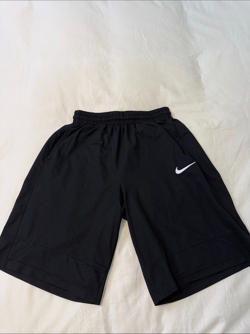 Nike Black Men's Basketball Shorts with White Swoosh